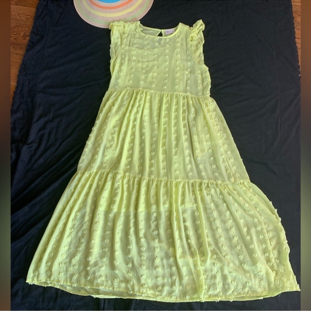 Swiss Dot Babydoll Dress Bright Neon size Large - Picture 3 of 10